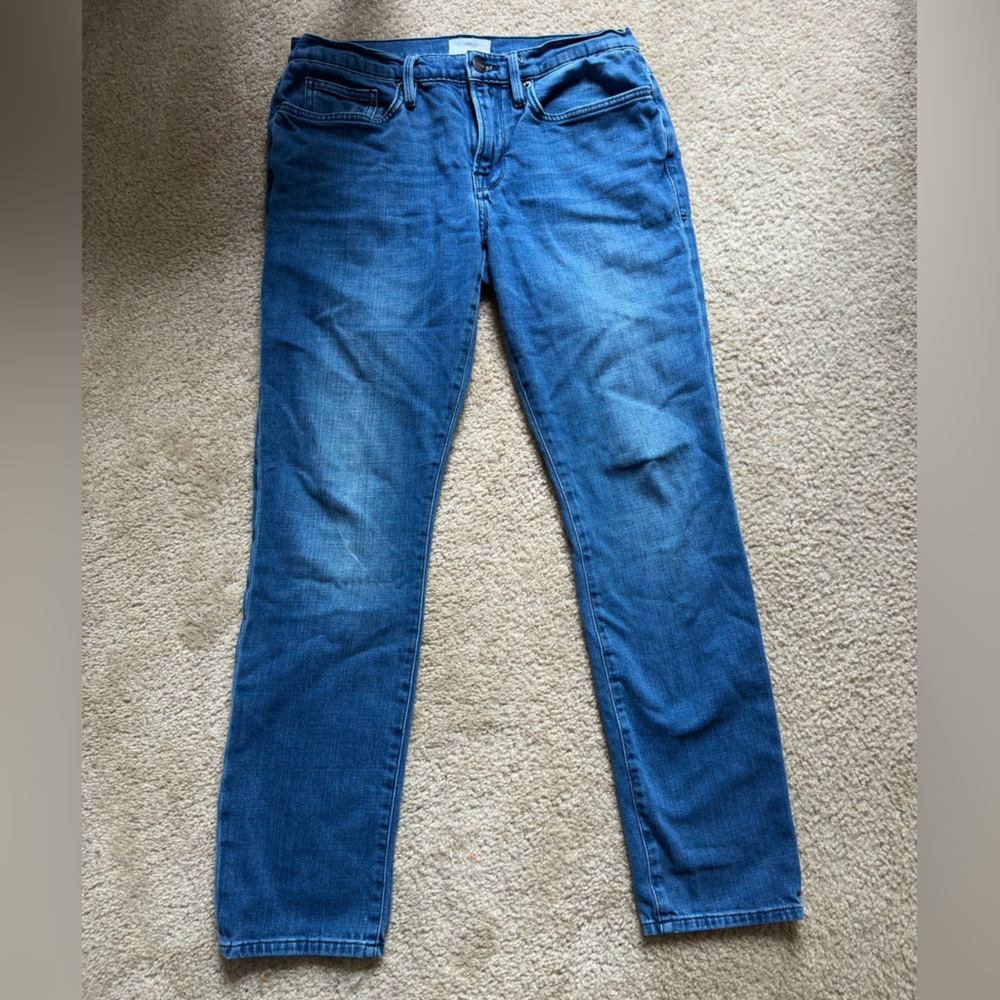 Frame Denim Blue Straight Jeans‎